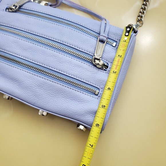 Rebecca Minkoff Lavender Lilac 5-Zip Leather Chain Crossbody Bag - Picture 10 of 16